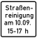 Straßen- reinigung am 10.09. 15-17 h